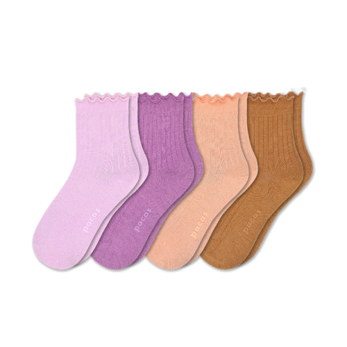 4 Pack - Women's Ruffle Socks