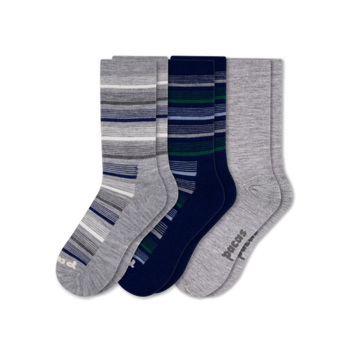 3 Pack - Men's Light-Weight Crew Pacas Socks