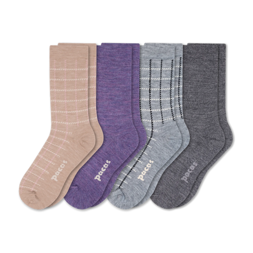 4 Pack - Women's Light-Weight Crew Pacas Socks