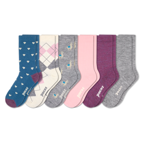 6 Pack - Women's Light-Weight Crew Pacas Socks