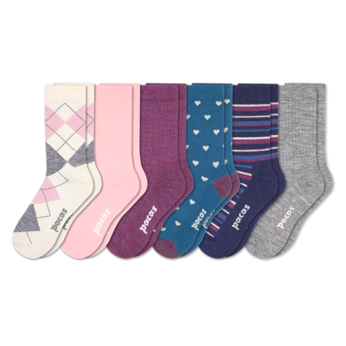 6 Pack - Women's Light-Weight Crew Pacas Socks