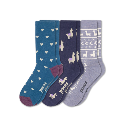 3 Pack - Women's Light-Weight Crew Pacas Socks